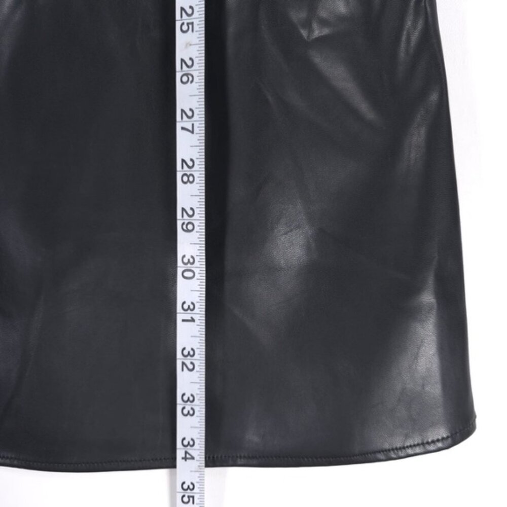 THML Lucia Mini Dress Faux Leather Polka Dot Ruffle Sleeves THS1220-1-BK SMALL‎ - Picture 8 of 12